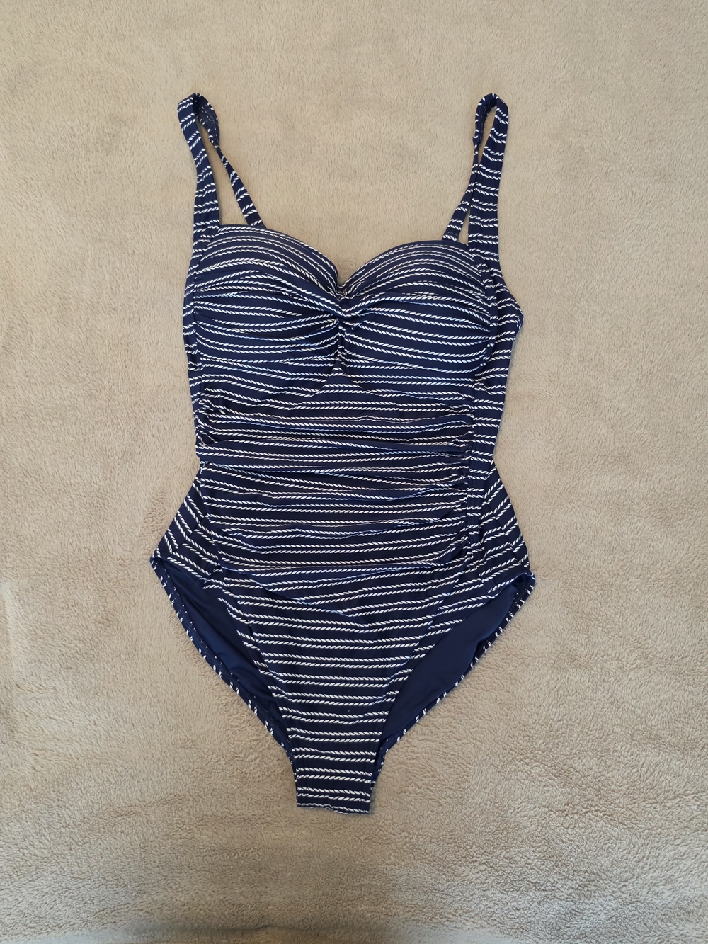 Navy Stripe One-Piece Swimsuit - Classic Women Swim - Picture 3 of 10